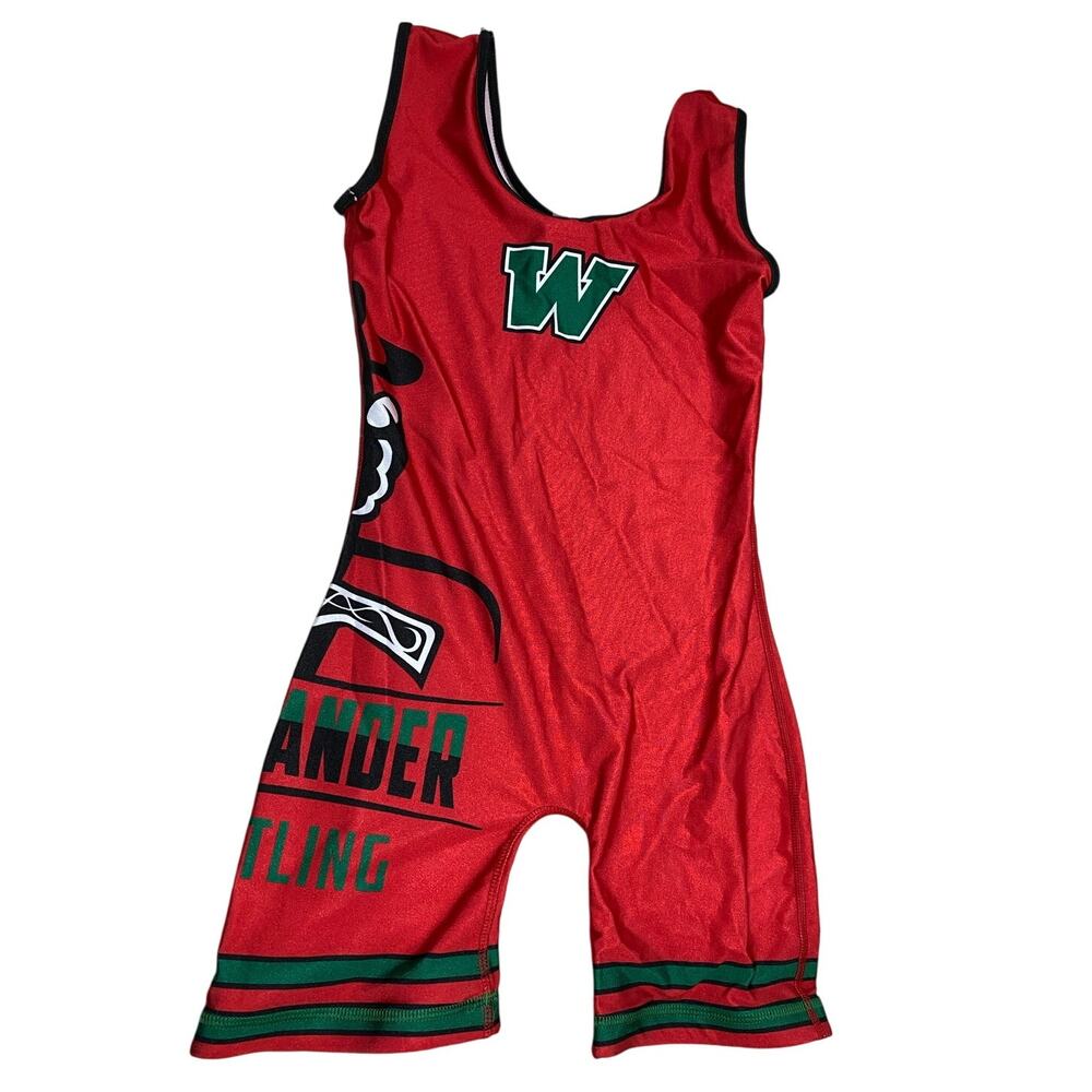 Women's Dynamic Team Sports Wrestling Singlet | GC | High Cut | Red | Medium